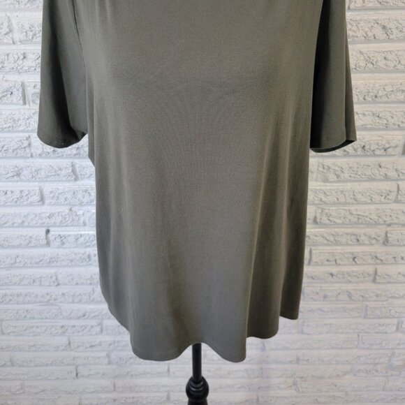 Talbots Weekend Womens Top 2X Plus Tee Short Sleeve Gray Soft GRE66E - Picture 4 of 7